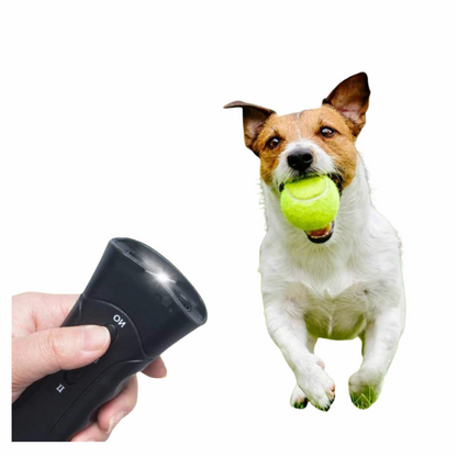 Dog Being Trained With Ultrasonic Dog Repeller Trainer