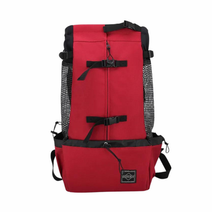 Breathable Dog Backpack Adventure Red Front