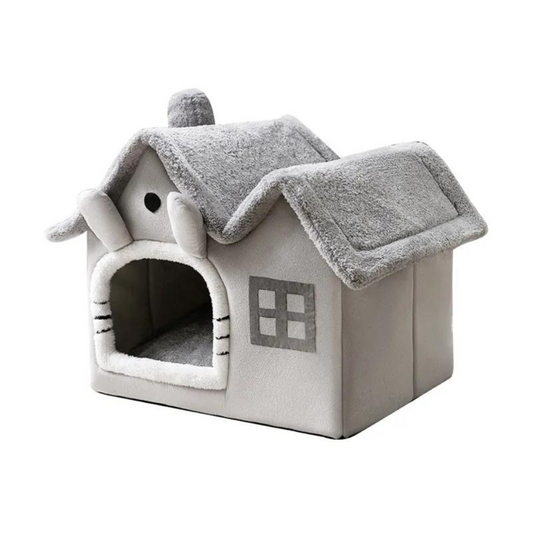Cozy Foldable Cat House Grey