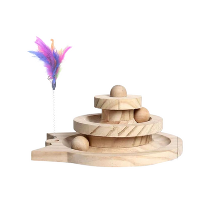 Interactive Wooden Cat Toy 2 layers