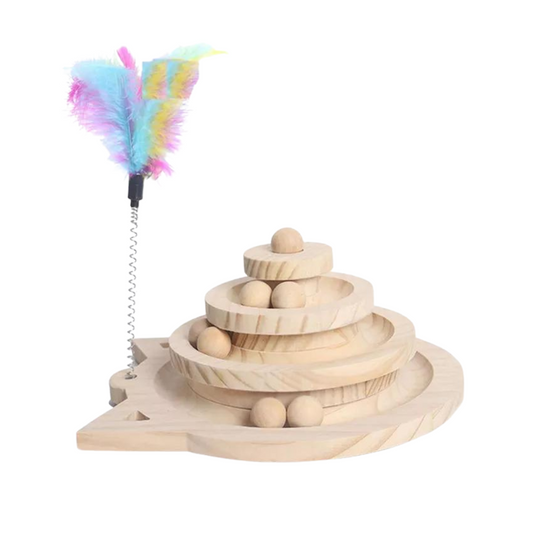 Interactive Wooden Cat Toy 3 layers