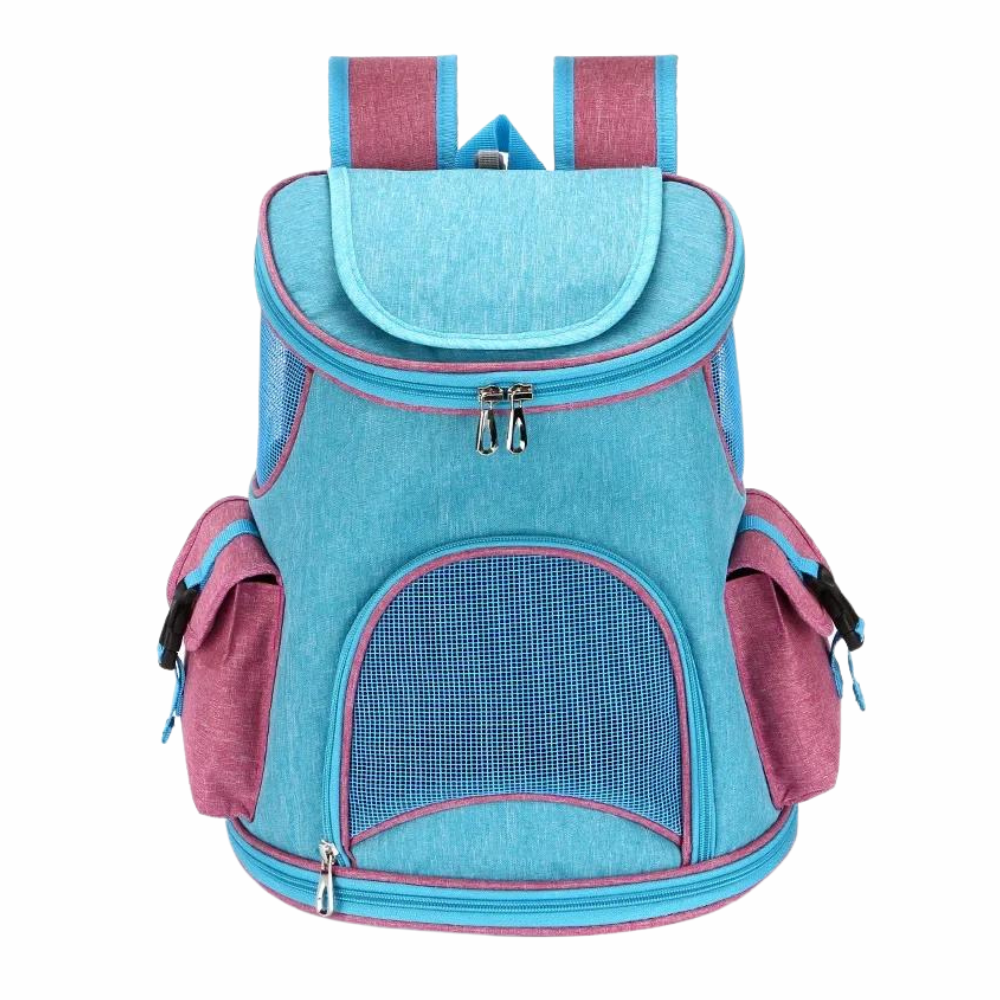 Reflective Pet Travel Backpack Blue and Pink