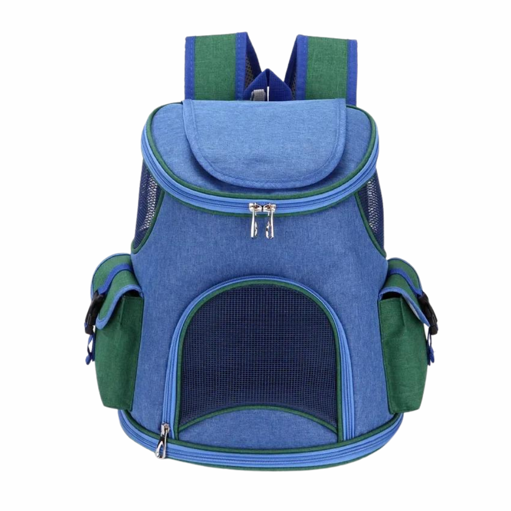 Reflective Pet Travel Backpack Blue And Green