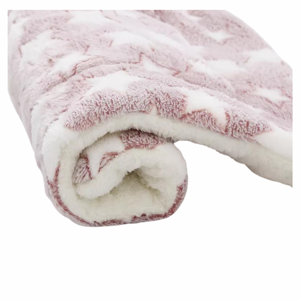 Winter-Ready Flannel Pet Comfort Pink Star Pattern