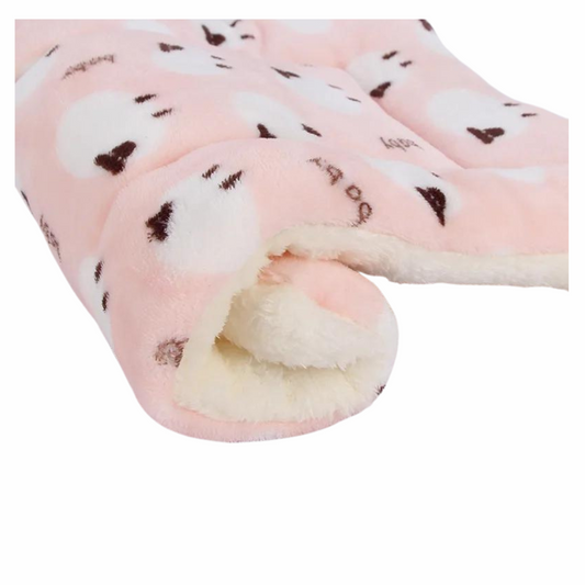 Winter-Ready Flannel Pet Comfort Pink With Goat Patterns