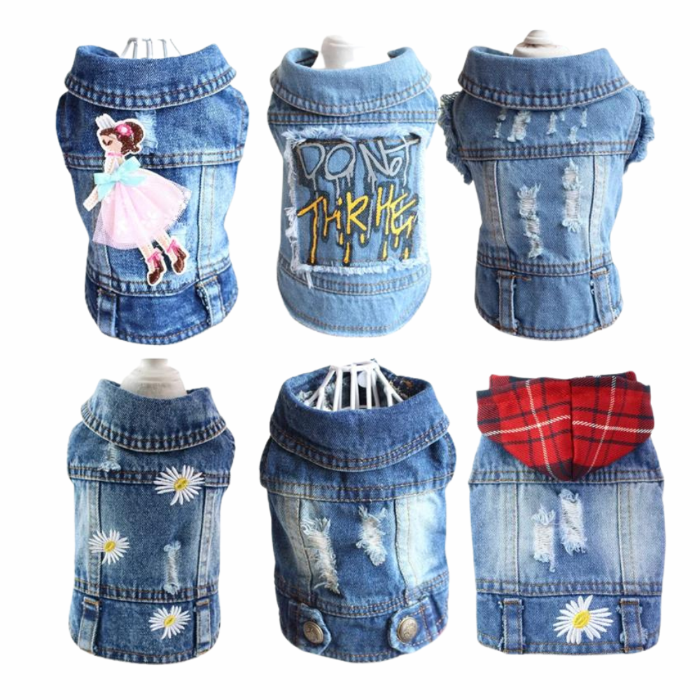 Chic Spring Denim Vest Stylish Dog Apparel