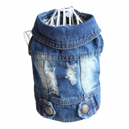 Chic Spring Denim Vest Stylish Dog Apparel