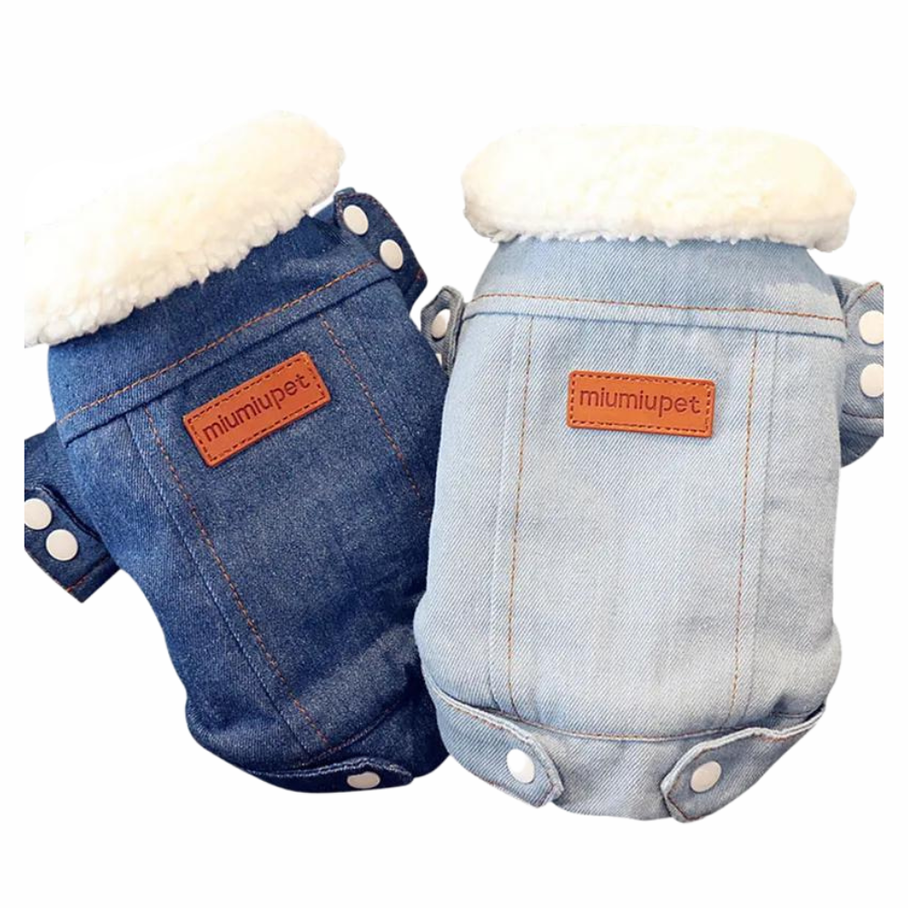 Chic Winter Dog Jacket Stylish Denim Coat