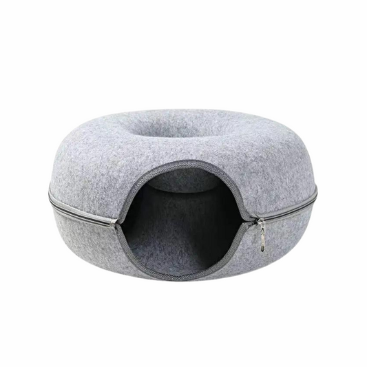 Cozy Donut Cat Tunnel Grey