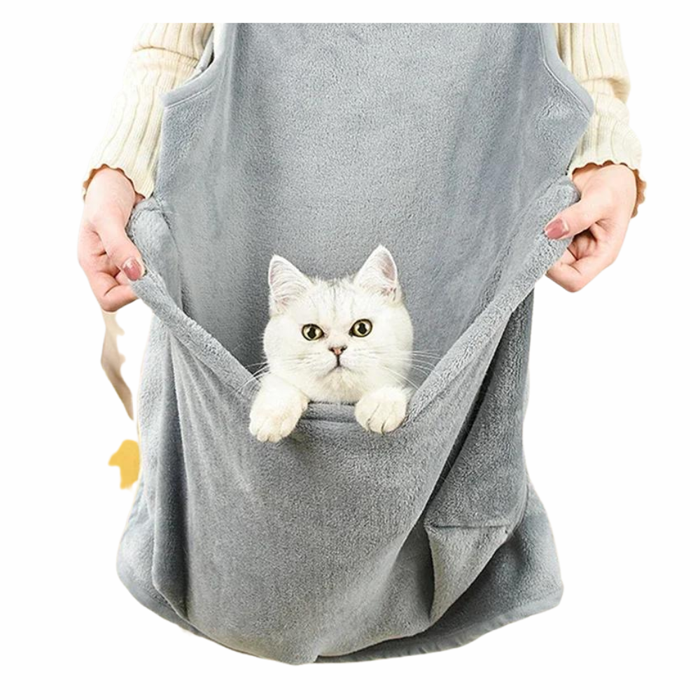 Cozy Travel Pet Apron Gray