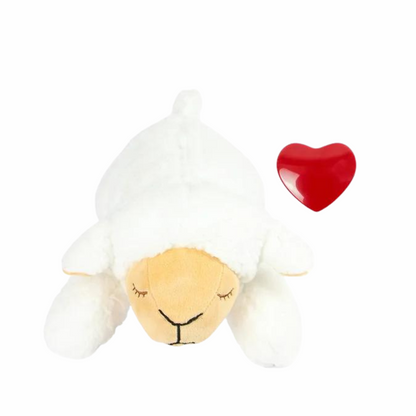 White Heartbeat Puppy Snuggle Toy