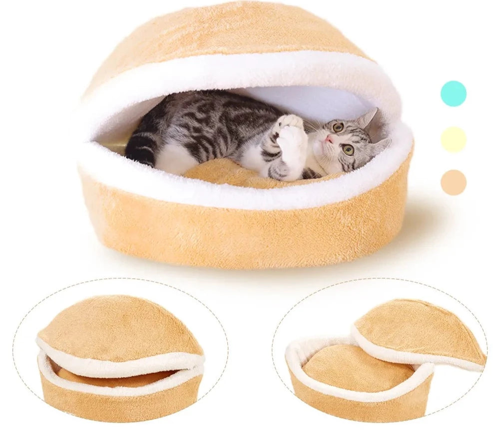 Cozy Hamburger Cat Bed