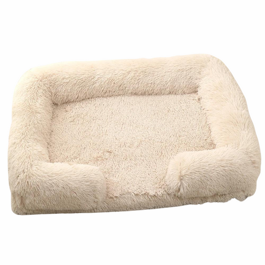 Luxury Orthopedic Plush Pet Bed Light Yellow