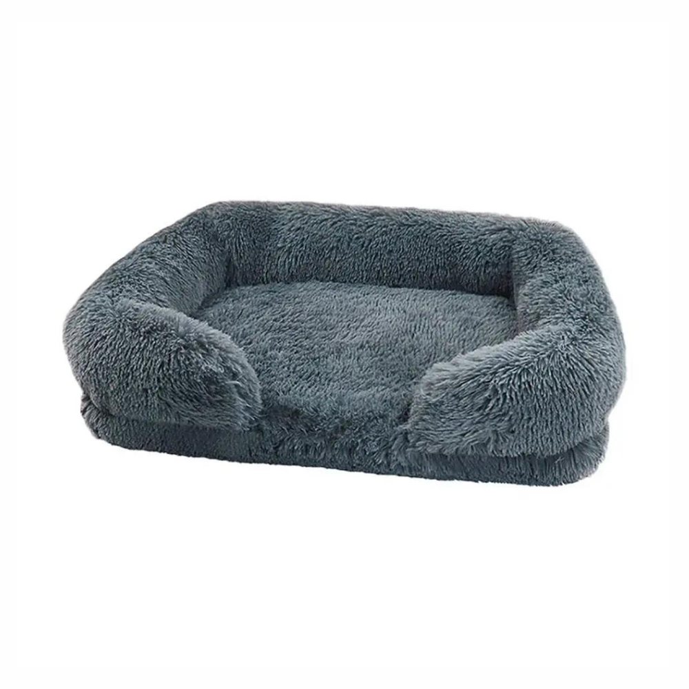 Luxury Orthopedic Plush Pet Bed Dark Grey