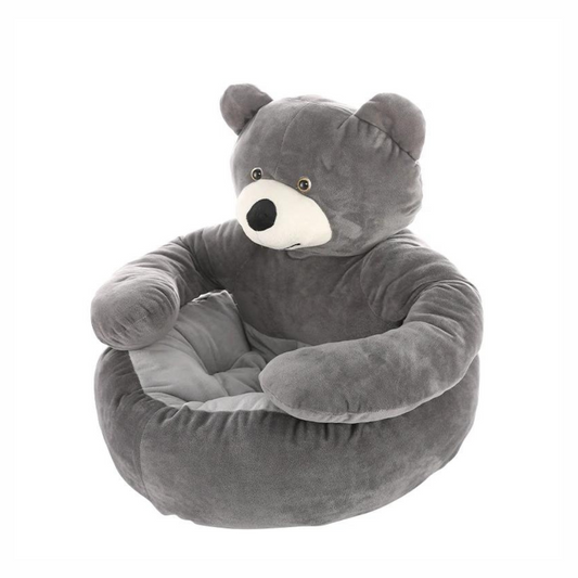 Plush Bear Hug Bed Grey