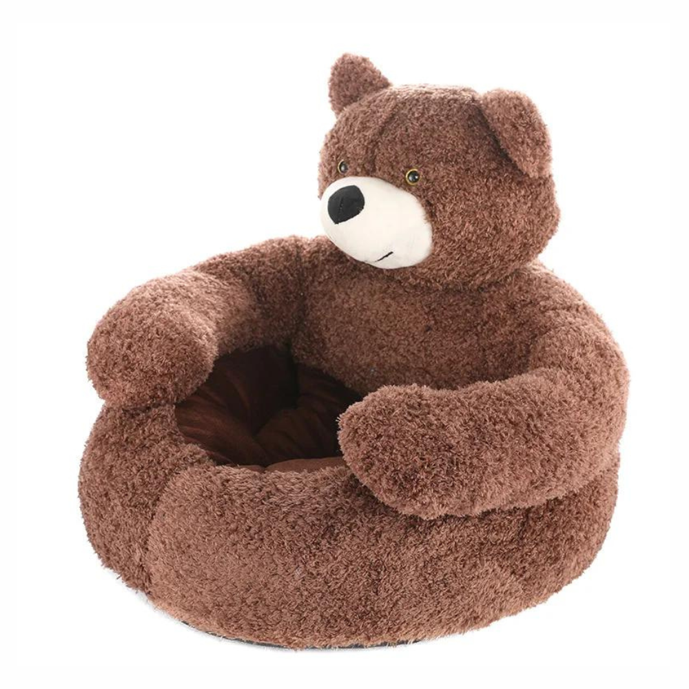 Plush Bear Hug Bed Brown