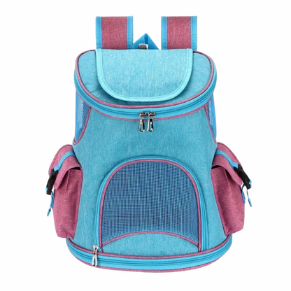 Reflective Pet Travel Backpack Blue and Pink