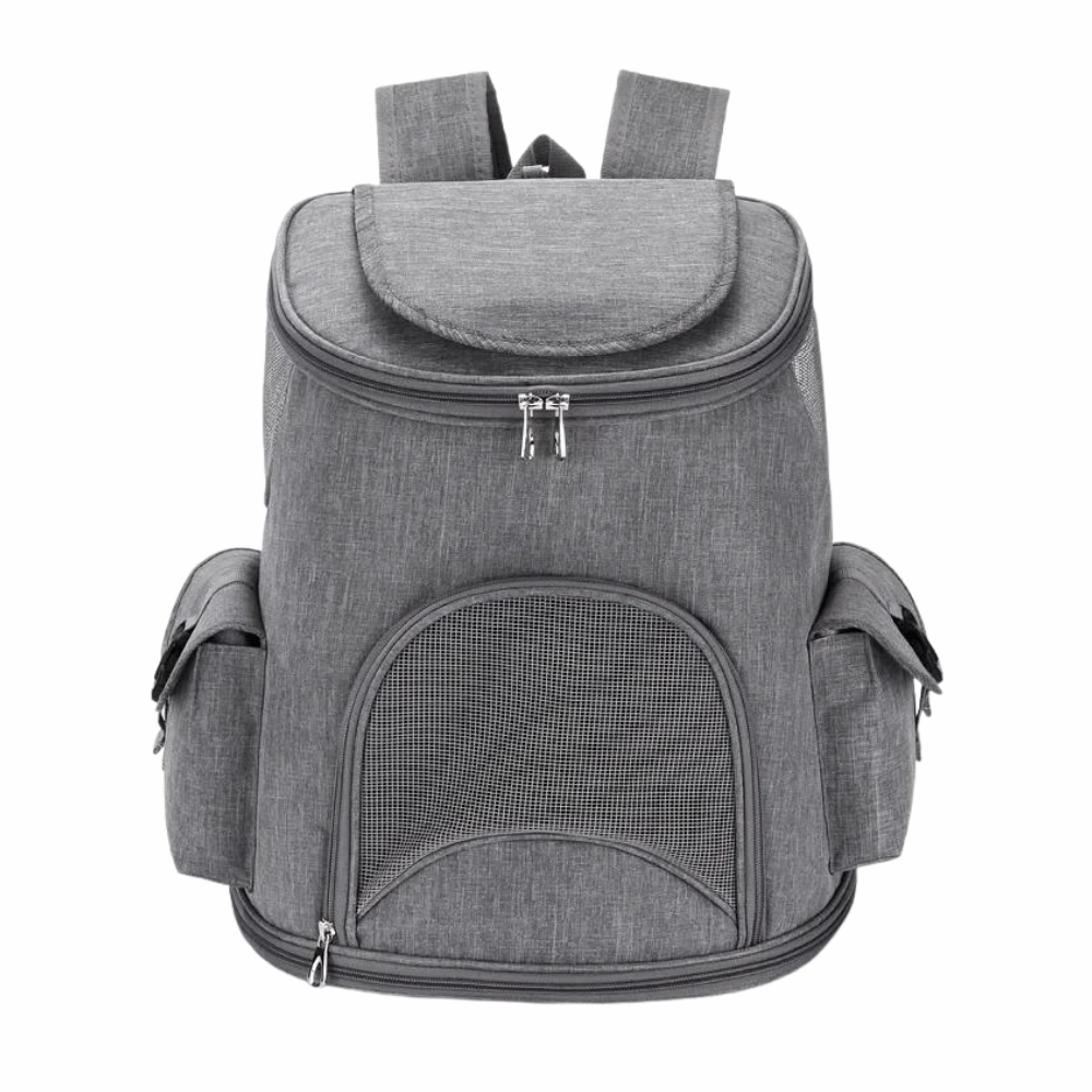 Reflective Pet Travel Backpack Grey