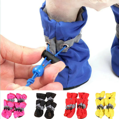 Waterproof Pet Dog Shoes - 4pcs/set for Small Dogs and Cats