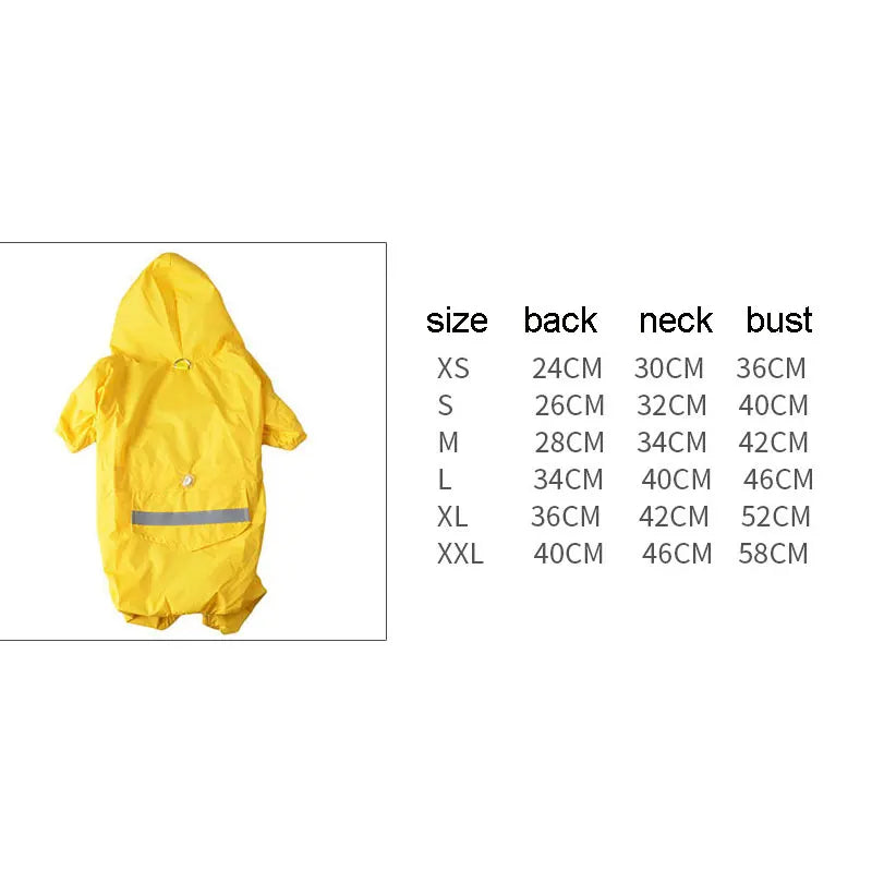 🌟 Reflective Hooded Waterproof Dog & Cat Raincoat