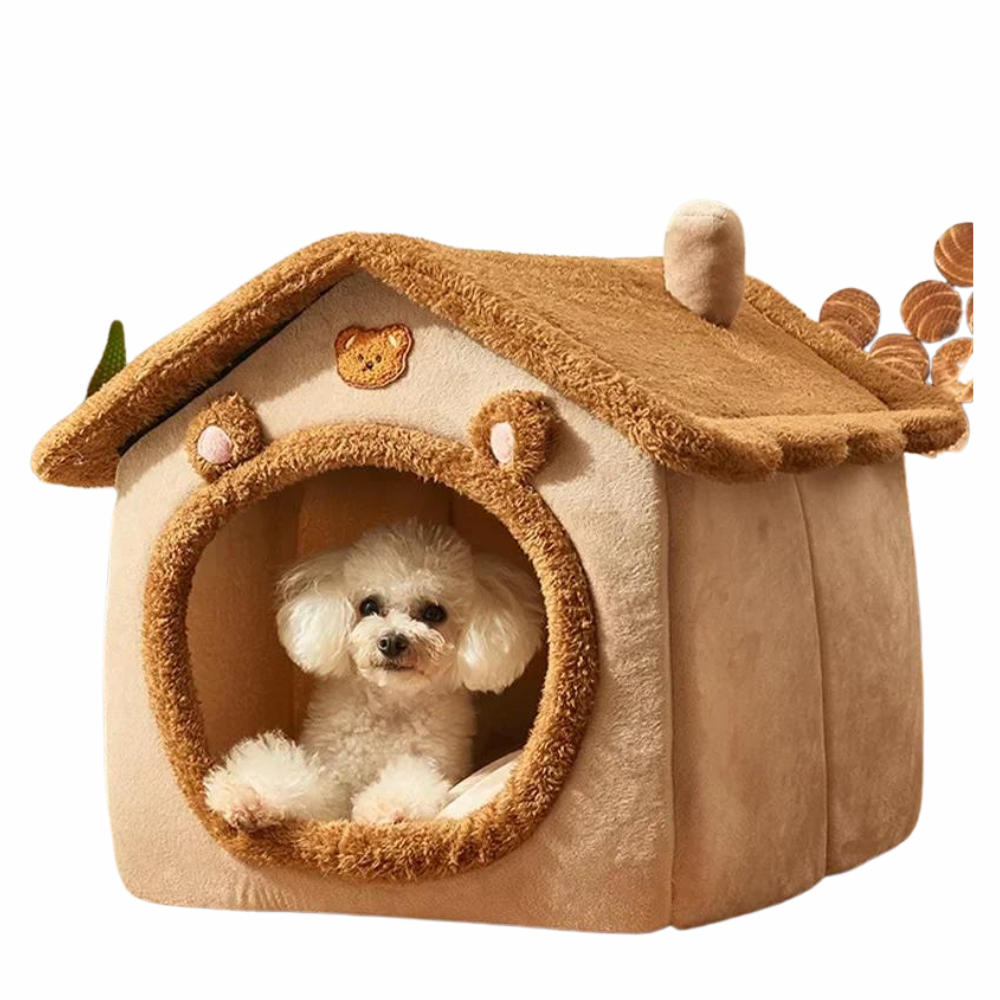 Light Brown Winter Foldable Pet Bed